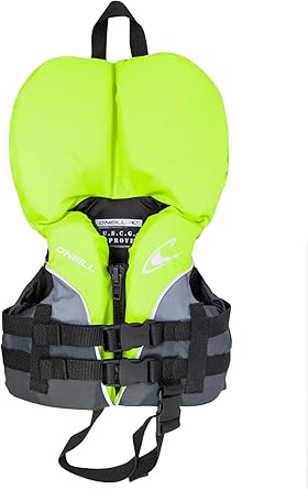 Amazon Com O Neill Superlite Uscg Nylon Infant Life Vest Lime Graphite Smoke 4727 Sports Outdoors