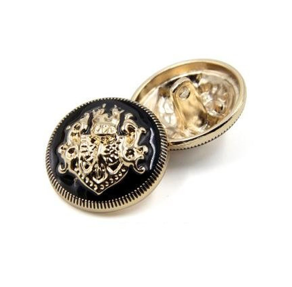 10PCS Clothes Buttons - Fashion Sewing Button Round Shaped Metal Button Set for Men Women Blazer, Coat, Uniform, Shirt, Suit and Jacket (Black, 25mm)