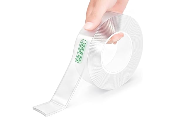 EZlifego Double Sided Tape Heavy Duty, Nano Double Sided Adhesive Tape, Clear Mounting Tape Picture Hanging Adhesive Strips (9.85FT)