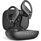 AIHOOR Wireless Earbuds with Earhooks for Sport, iOS & Android Phone, IPX5 Waterproof Bluetooth 5.0 Headphones with Extra Bas