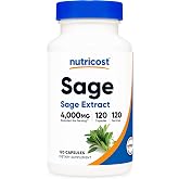 Nutricost Sage Extract 120 Capsules for 120 Servings Per Bottle, Vegan | GMO-Free and Gluten-Free Supplement
