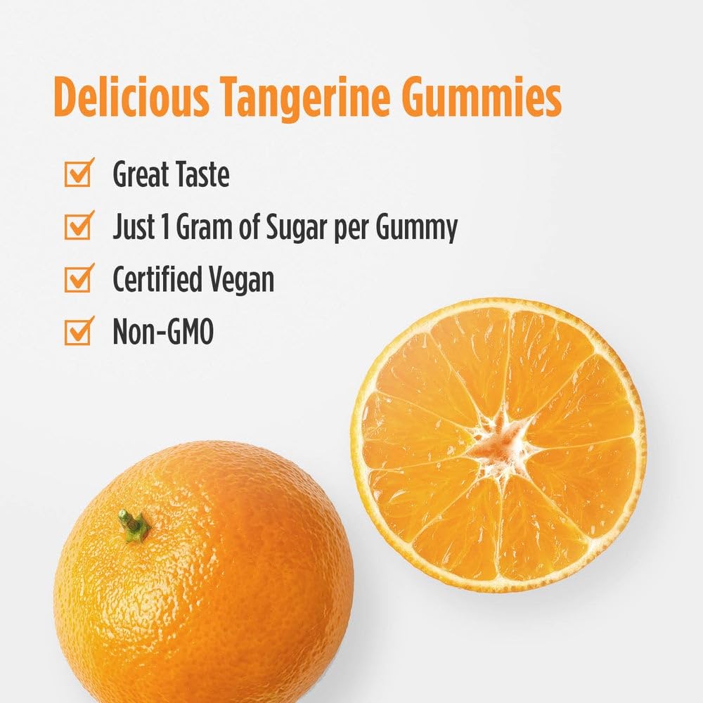 Nordic Naturals Vitamin C Extra Strength Gummies - Tangerine Flavor - 60 Gummies - 500 mg Vegan Vitamin C Supplement - Low-Sugar Immune - Support - 30 Servings