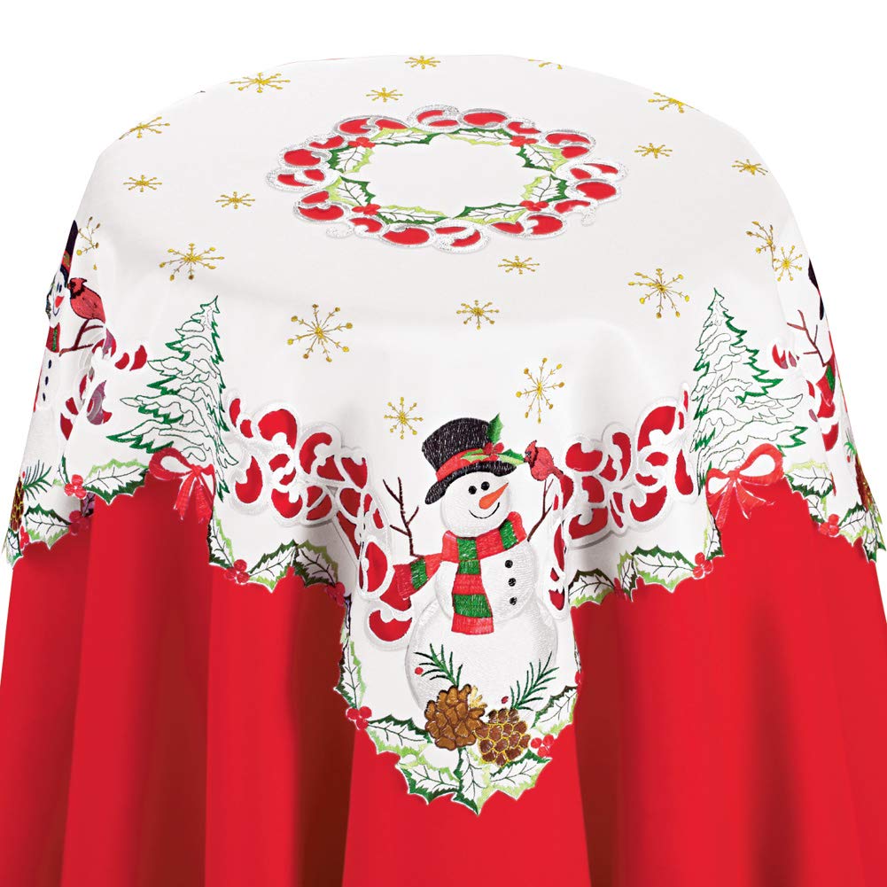 Best round snowman table cloth
