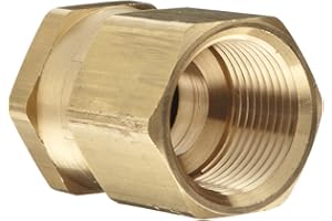 Dixon Valve & Coupling BAS976 Brass Fitting, Swivel Adapter, 3/4" GHT Female x 3/4" NPTF Female