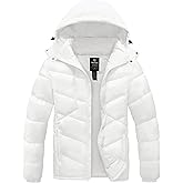 wantdo Men's Puffer Jacket Waterproof Winter Coat Hooded Parka Jacket Recycled Outerwear (Regular and Big Size)