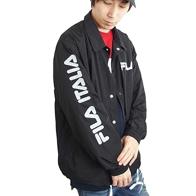 Amazon フィラ Fila コーチジャケット ロゴプリント 長袖 メンズ