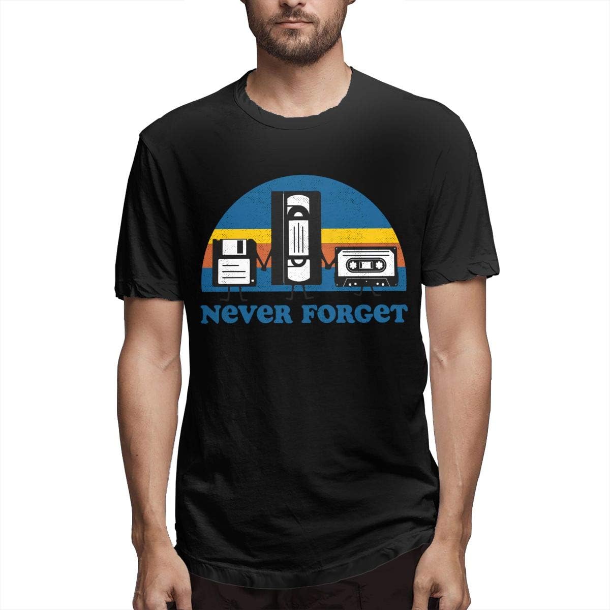 PatrickOdgen Never Forget Floppy Disk VHS and Cassette Tape Computer Men Cotton Short Sleeve Print Funny T Shirts