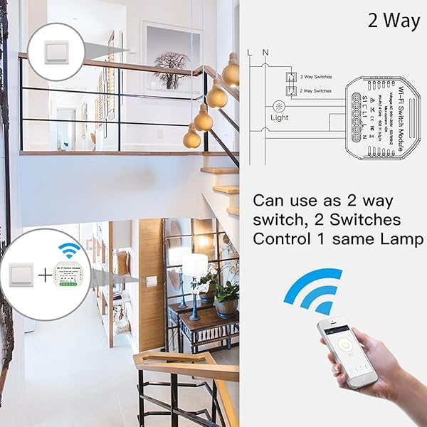 BiaBai Interruptor de luz inteligente MiNi Wifi mdulo disyuntor Diy Control remoto de la aplicacin Smart LifeTuya funciona con Alexa Echo Google Home 1 2 vas