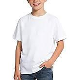 BOOPH Boys Shirts Short Sleeve T-Shirts Kids Basic Crew Neck Tops Casual Cotton Tees Clothes