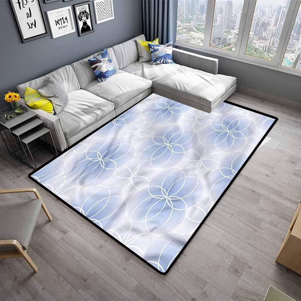 Area Rug Sacred Geometry Children Play Mat Flower of Life Art (4'7"x5'13")