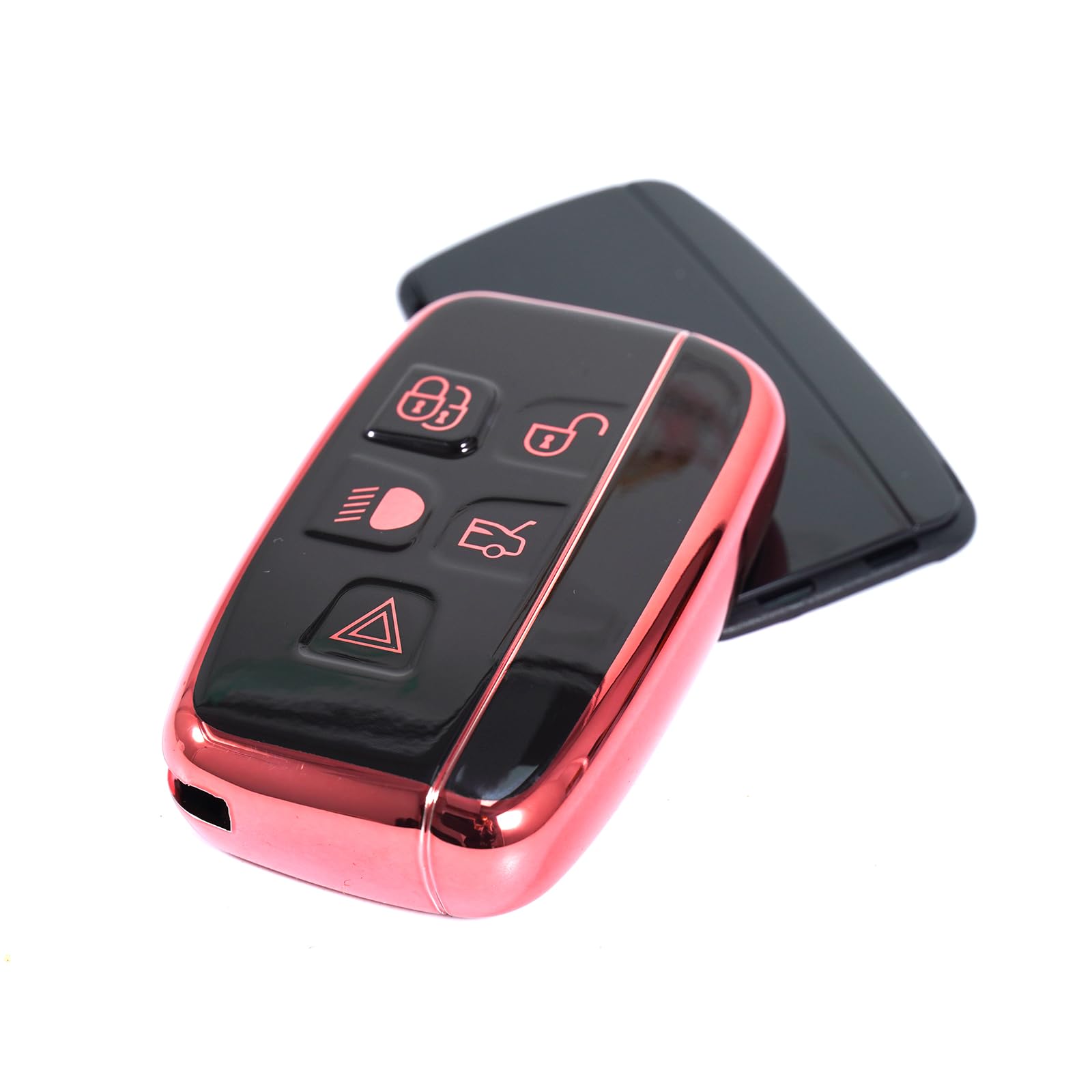 MACHSWON 5 Button Car Key Fob Cover Remote Key Fob Case Pink Key Shell for Range Rover Evoque Velar Discovery LR4 for Land Rover Sport