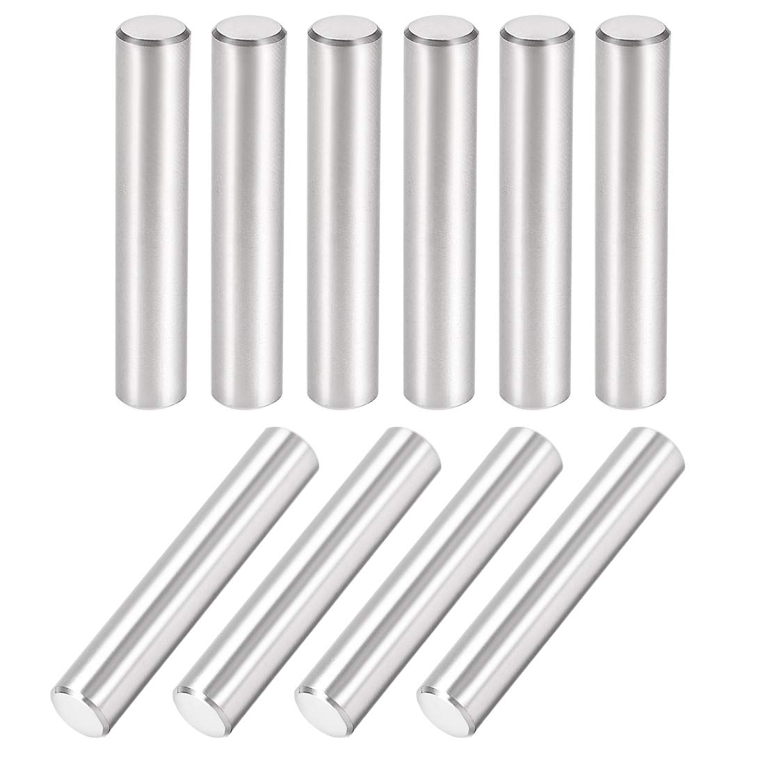 sourcing map 10Pcs 8mm X 45mm Dowel Pin 304 Stainless Steel Cylindrical Shelf Support Pin Fasten Elements Silver Tone