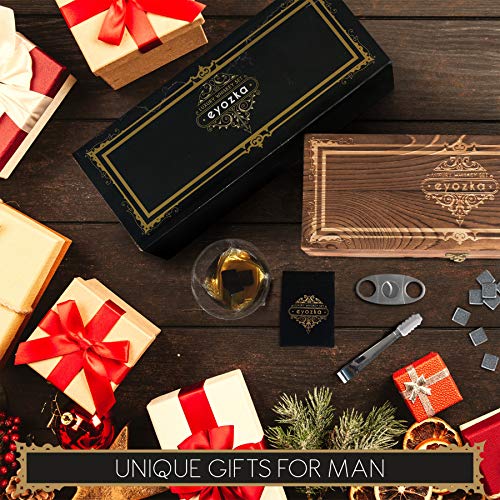 Eyozka Whiskey Glass Set Gift Box - C. Cutter and Whiskey Stones Included - Chilling Stones Gift Set - Scotch Bourbon Glasses Bar Accessories - Reusable Ice Cubes - Unique Gifts for Men - Image 6
