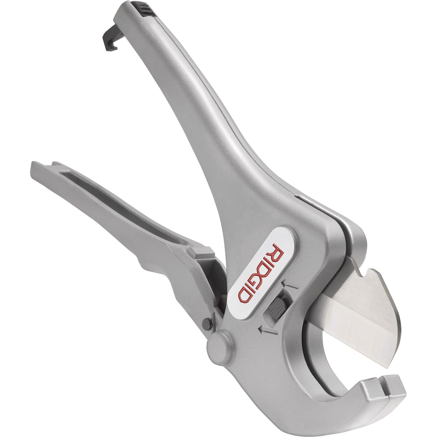 RIDGID 23498 Modelo RC-1625 Cortador de tubos y tuberías de plástico con acción de trinquete de aluminio de 1/8 a 1-5/8, plateado, pequeño