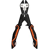 danco Lunar-I 8-Inch Fishing Hook and Wire Cutter, Mini Bolt Cutter Tool | Lunar-I 8-Inch Hook and Wire Cutter, Heavy-Duty Steel, Spring-Loaded Hinge, Rubber Grips, Cuts Hooks, Wire and Cable Tool