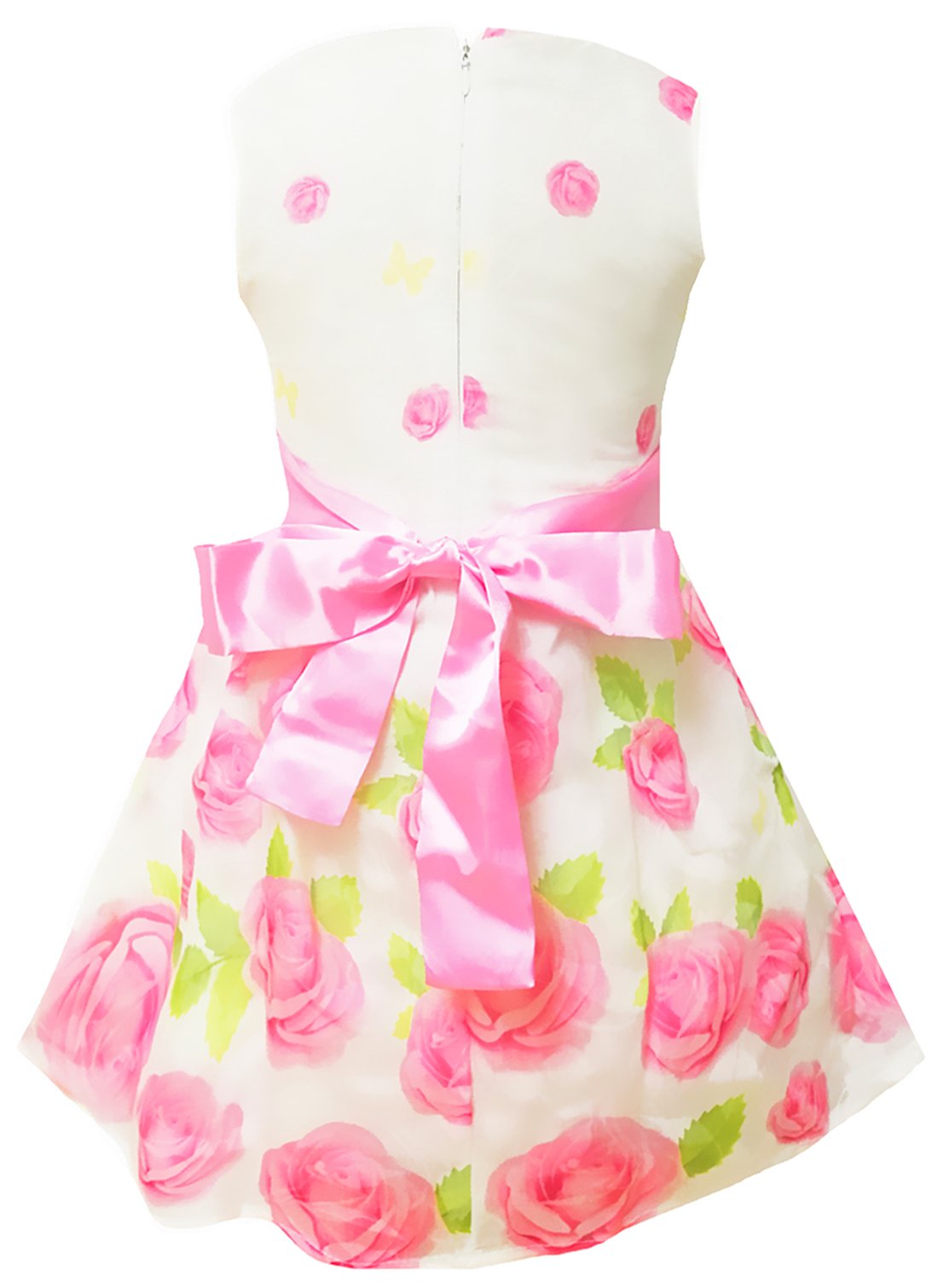 Little Hand Girls Dress For Kids,Flower Floral Lace Sleeveless Party Wedding Sundress Pageant Pink Rose 2 3 4 5 6 7 T