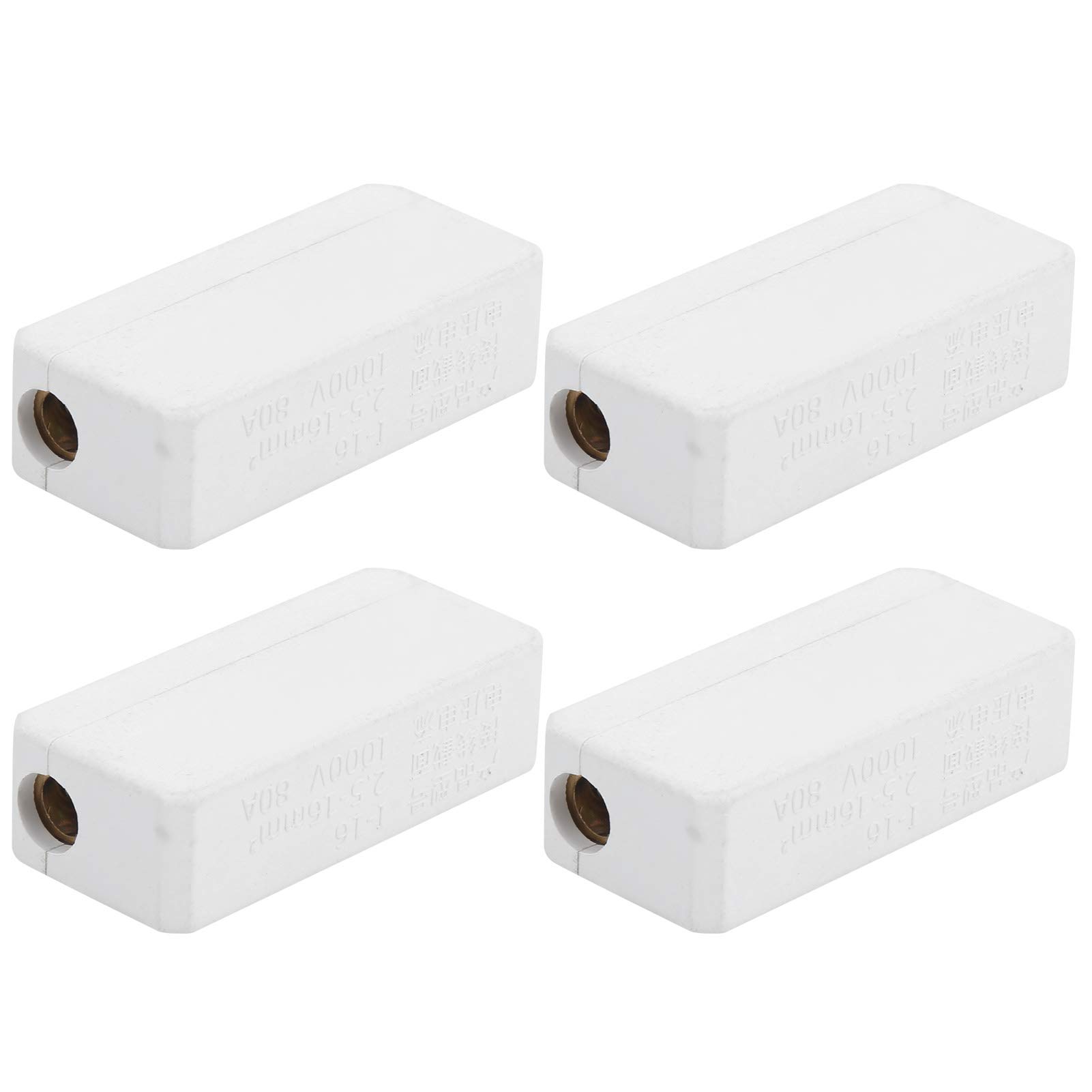 4Pcs Cable Connector Junction Box One in One Out 80A 1000V Inline Quick Terminal Electric Project Enclosure 2.5mm²‑16mm²