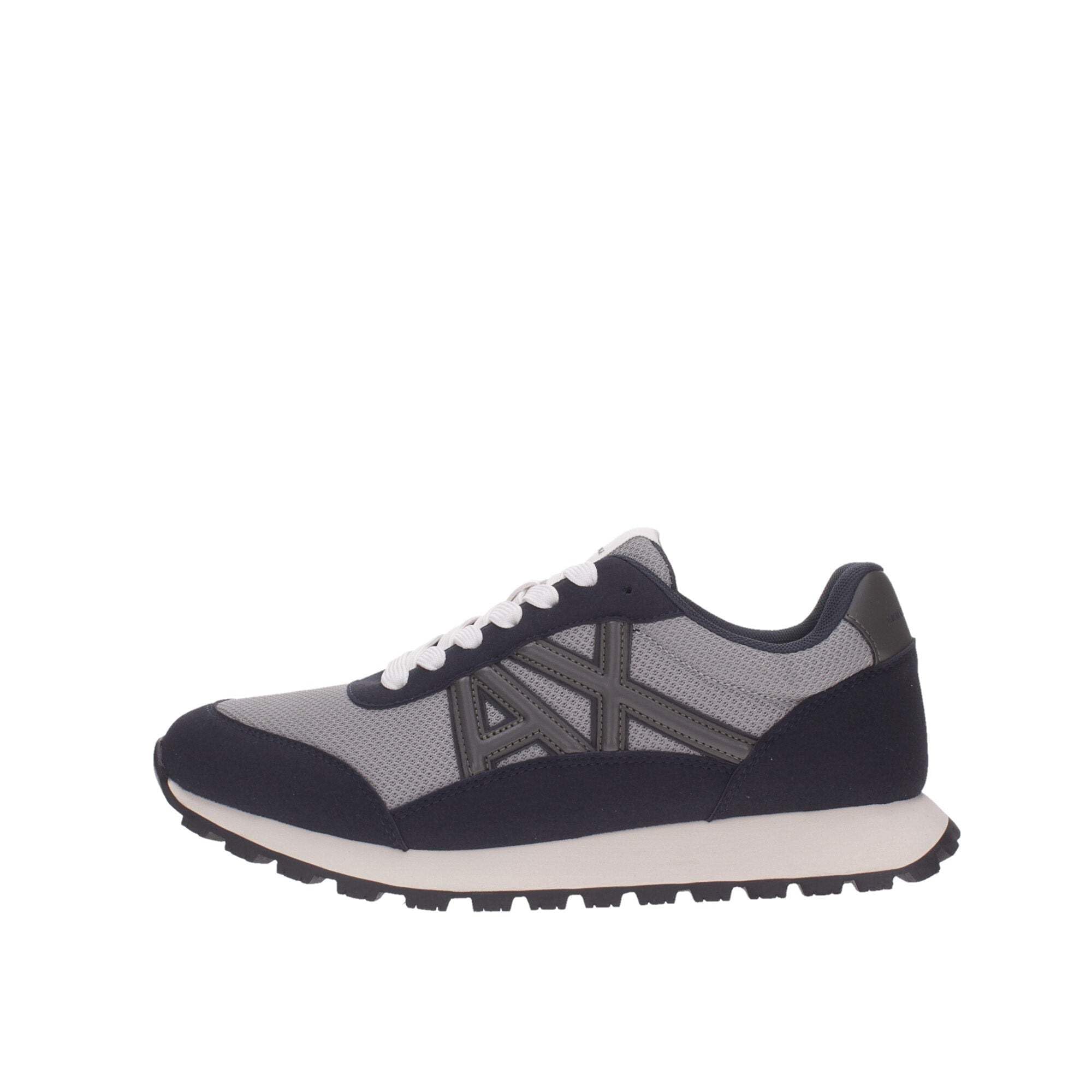 Armani Exchange Men’s Drop Sneaker, Deep Navy/Gray/Chime, 9.5