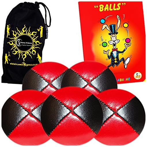 5x Pro Thud Juggling Balls - Deluxe (LEATHER) Professional Juggling Ball Set of 5 + Mister Babache Ball Juggling Book of tricks, and Fabric Travel Bag! - Image 6