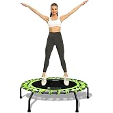 DARCHEN 350lbs Rebounder Mini Trampoline for Adult, Indoor Small Trampoline for Exercise Workout Fitness, Upgrade Design Bungee Trampoline for Safer Quieter Bounce [40 Inches]