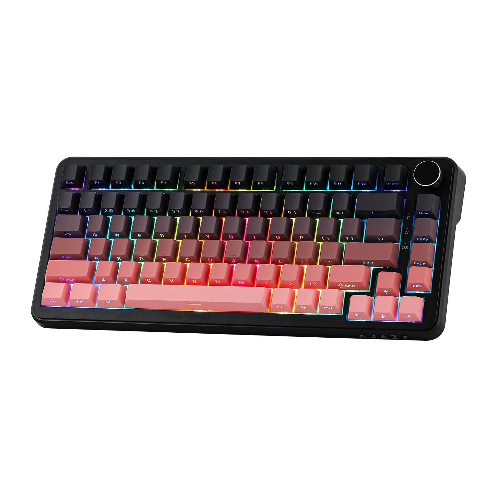 MechLands AJAZZ AK820 MAX HE Hall Effect Magnetic Gaming Keyboard, Adjustable Actuation, 8KHz Polling Rate, Wired Rapid Fast Keyboard, Creamy Gasket, RGB Backlight, NKRO for Win/Mac (Black Pink)