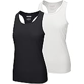 MAGCOMSEN Women's Workout Tank Tops 2 Pack Racerback Tank Quick Dry Athletic Yoga Running Top SPF 80+ Sleeveless Shirt