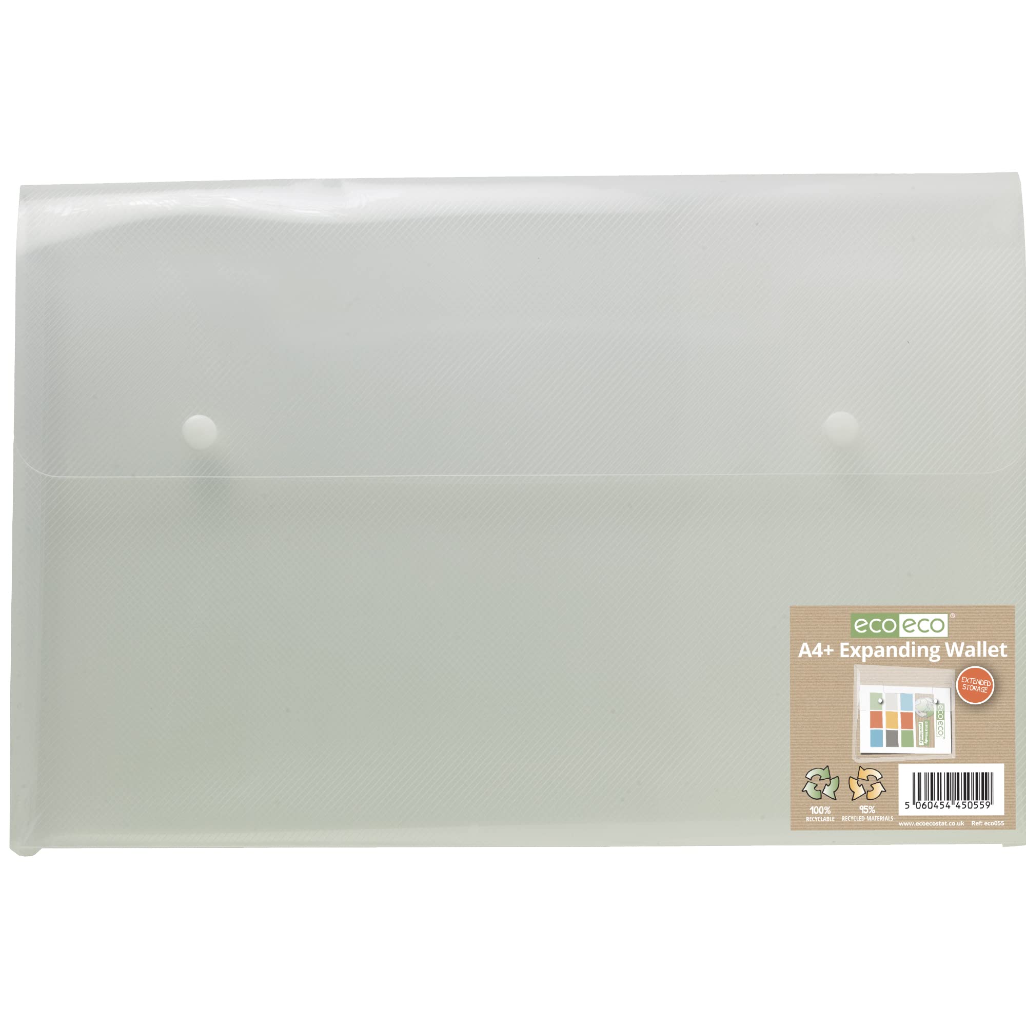 eco-eco A4+ 95% Recycled Expanding 2 Stud Wallet