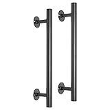 Purife 16'' Long Black Metal Door Pull Handles Pack