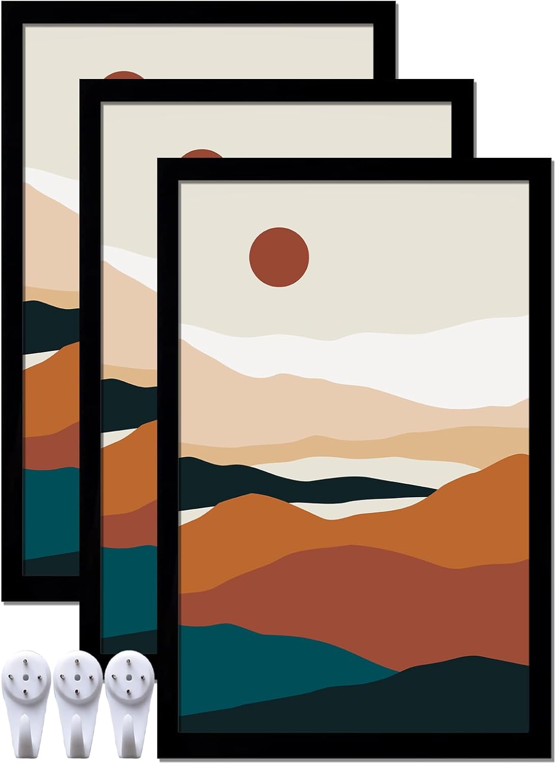 Photo Albums, Frames & Accessories - ijuerybai Black 11x17 Picture Frame Set of 3, High Transparent Frame for 11 By 17 Photo Collage Canvas Poster Size Wall Mount and Tabletop Horizontally Vertically (Black, 11 x 17 inches)