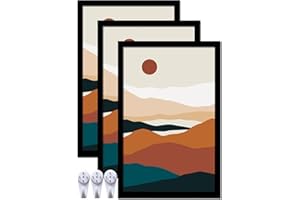 ijuerybai Black 11x17 Picture Frame Set of 3, High Transparent Frame for 11 By 17 Photo Collage Canvas Poster Size Wall Mount and Tabletop Horizontally Vertically (Black, 11 x 17 inches)