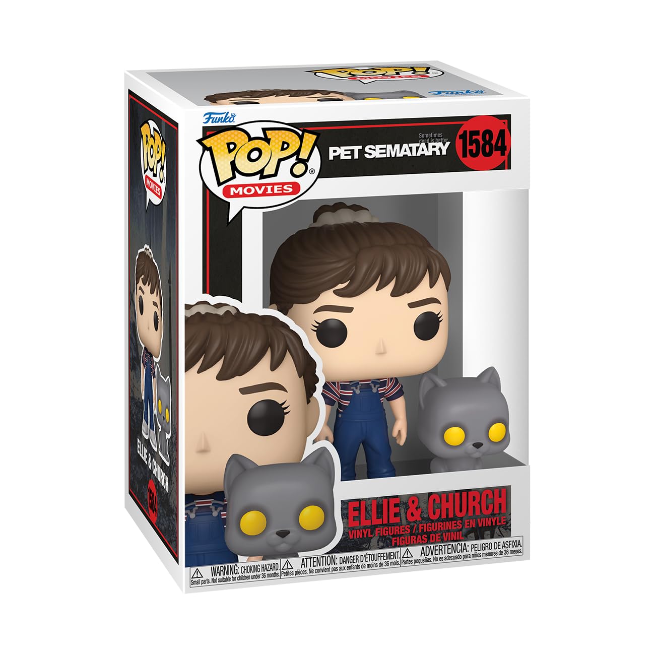Funko Pop! & Buddy: Pet Sematary - Ellie Creed & Church - Pet Sematary 1986 - Collectable Vinyl Figure - Gift Idea - Official Merchandise - Toys for Kids & Adults - Movies Fans