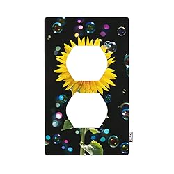 Pznen Black Sunflowers Outlet Covers Watercolor