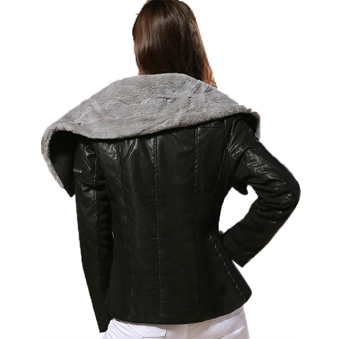 Slim Fit Faux Leather Jacket Womens Pictures