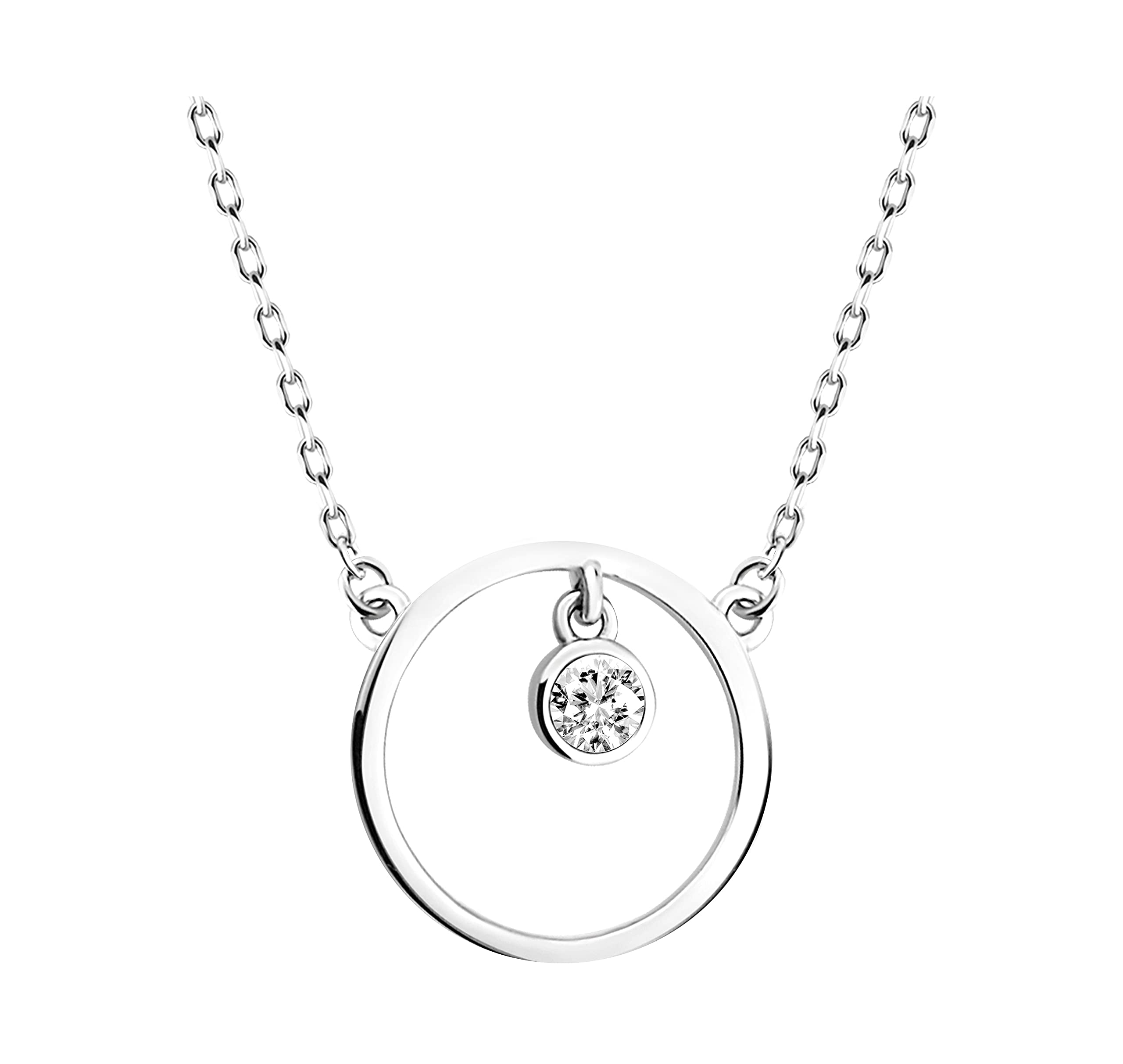 Sofia Milani - Women's Necklace 925 Silver - with Zirconia Stone - Key & Lock Pendant - 50379