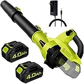 SAUROCK Leaf Blower Cordless, 500 CFM Electric Leaf Blower with 2 Batteries and Charger, 7 Speed Mode, 4.0Ah Lightweight Battery Powered Cordless Leaf Blowers for Lawn, Patio, Driveway