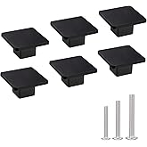 AOKENBAO 1.57 inch Square knobs Cabinet Black Matte Black knobs for Bathroom Cabinet sblack Drawer 6-Pack
