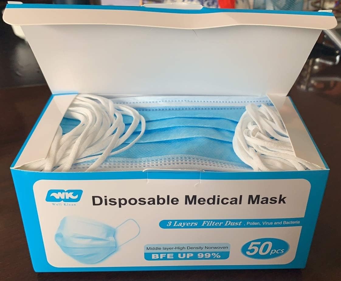 Dylan excellent 50PCS Disposable Face Màsks, 3-Layer, Anti Dust Breathable Comfortable Medical Sanitary Personal Health Protection（in Stock）