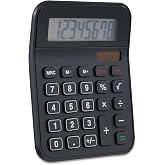 Staples 8-Digit Battery &amp; Solar Basic Calculator, Black