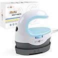 HTVRONT Heat Press Mini Heat Press Machine, Small Heat Press Portable Iron Press Machine for T Shirts, Hats, Heating Transfer Projects (Bubble Blue)
