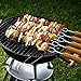 ChasBete Grilling Kabob Skewers Stainless Steel Needles 4 PCS Barbecue Roasting Sticks BBQ Forks and 6 PCS Metal Shish Kebab Skewers with Wooden Handle