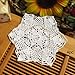 kilofly Crochet Cotton Lace Table Placemats Doilies Vase Pads, 4pc, White, 7 inch