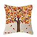 Happy Autumn Fall Big Tree Maple Leaf Bicycle Throw Pillow Cover Cushion Case Cotton Linen Material Decorative 18 