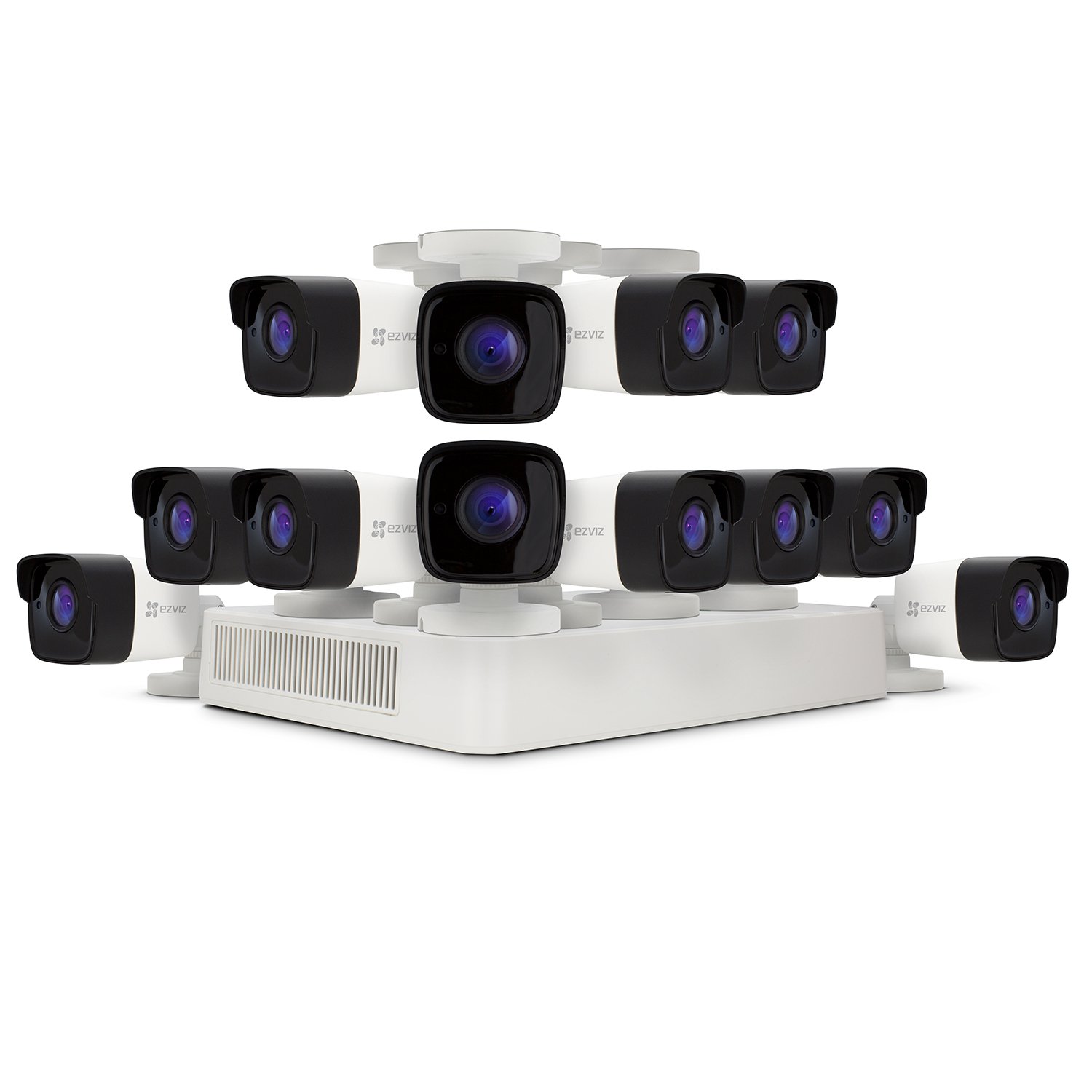 EZVIZ CRISPr FULL HD 1080P Outdoor Surveillance System, 12 Weatherproof HD Security Cameras, 16 Chan