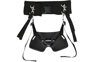 HERCHR Fishing Belt Shoulder Harness, Adjustable Offshore Stand Up Fish Fighting Rod Holder, Foam Padded Fishing Belt Waist Rod Holder Rod Belt Fishing Fighting Waist Belt Holder Fishing Pole Belt (Black)