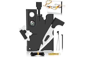 PARIGO Upgraded Credit Card Tool Multitool - Mens Grandpa Gifts for Dad Who Wants Nothing, Papa Gifts for Him Credit Card Knife Foldable Cool Gadgets for Men Wallet Tools With Blade Compass Screwdrivers