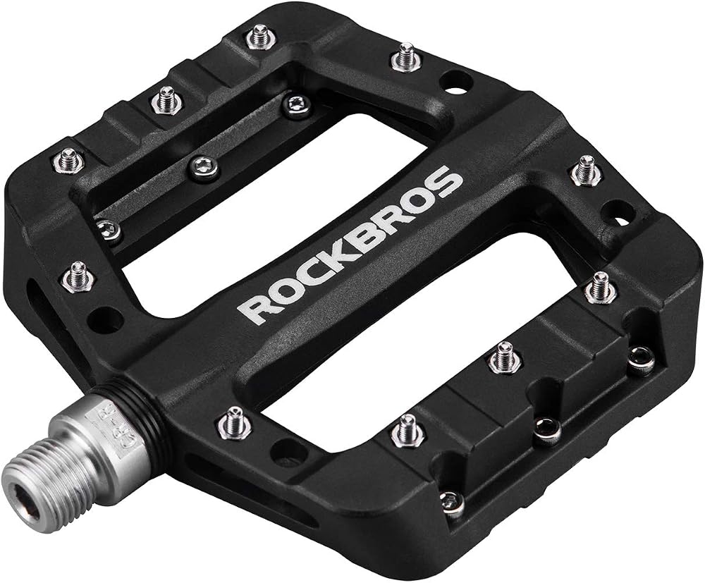 ROCKBROS Nylon Fiber Bike Pedals 9/16 Wide Platform With 3 Bearings