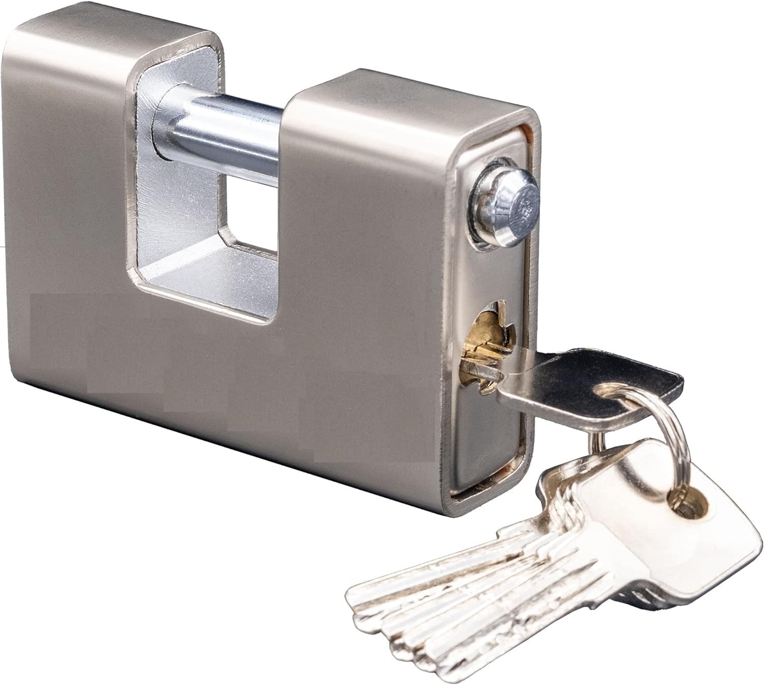 AntDau71 CW840 Coated Steel Padlock, Chrome-Plated, 9,3 X 7 X 2,9 cm