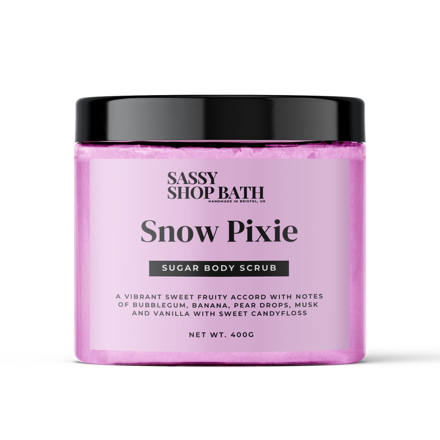 Sassy Scents Snow Pixie Sugar Body Scrub | Exfoliating + Hydrating | Soft Smooth Skin | 400g