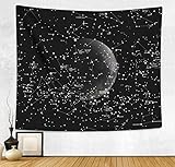 HAOCOO Starry Sky Pattern Wall Hanging Tapestry for Bedroom / Living Room / Dorm Accessories (51 x 60 Inch, Moon Constellations)