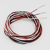 BNTECHGO 22 Gauge Silicone Wire 30 feet 3 Colors [10 ft:Black,Red And White] Soft and Flexible High Temperature Resistant Highly Efficient 22 AWG Silicone Wire 60 Strands of copper wire